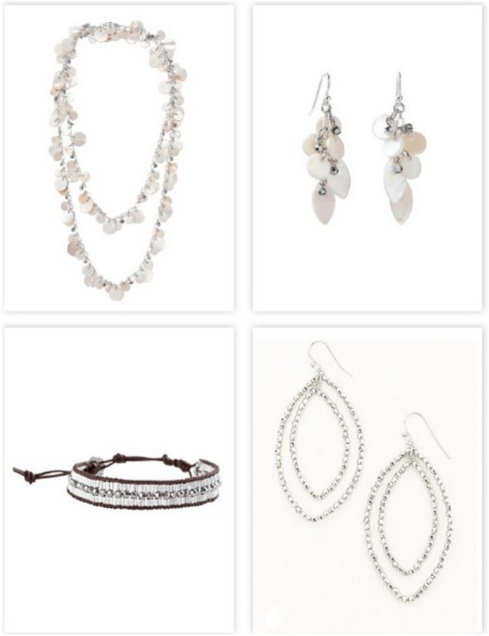 Toujours necklace, Toujours earrings, Toujours bracelet and Bardot hoop earrings